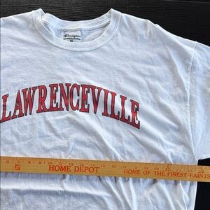 Champion White Tee with Red Lawrenceville Print
Mens 2 XL